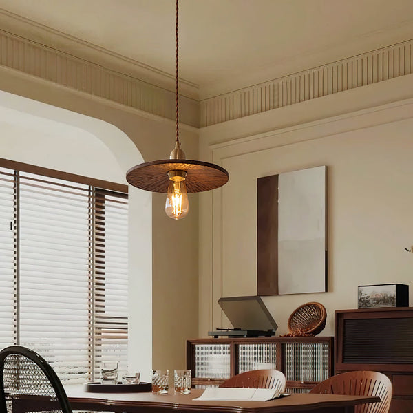 Black walnut single head chandelier