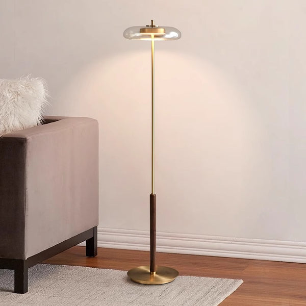 American retro solid wood floor lamp