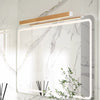 Applique murale miroir à LED en bois massif de style bûche