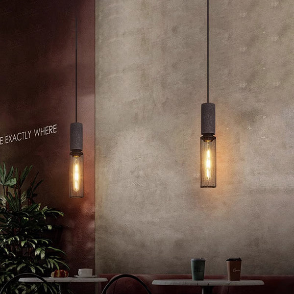 Lustre rétro à tête unique en ciment