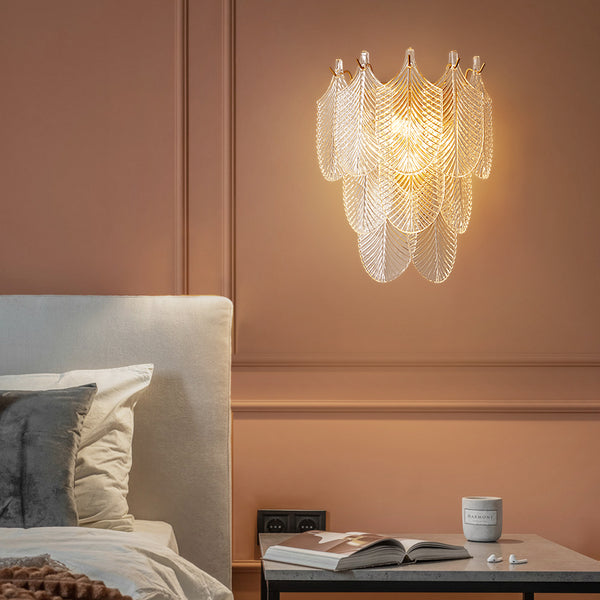 French cream style glass wall lamp