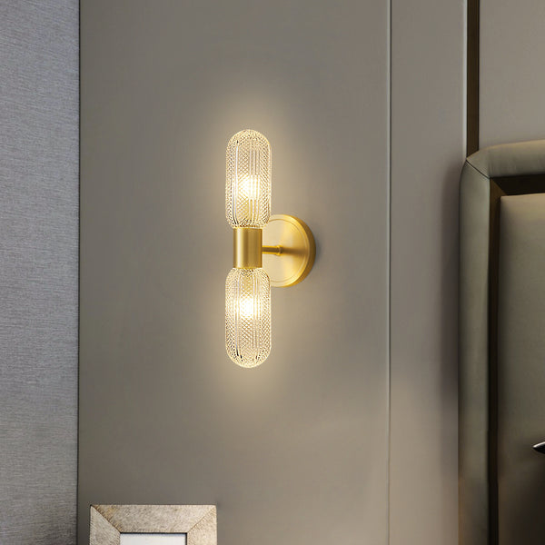 All copper light luxury glass wall lamp