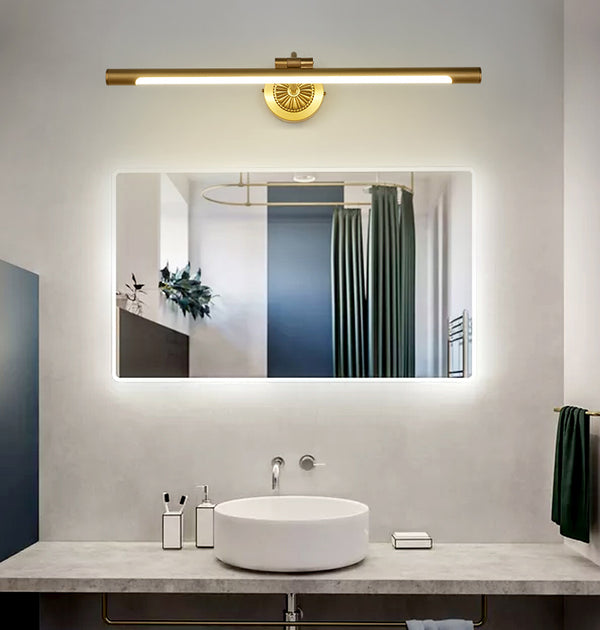 Applique murale simple avec miroir entièrement en cuivre