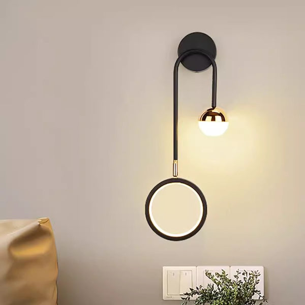 Applique murale LED minimaliste à double tête pour chambre à coucher