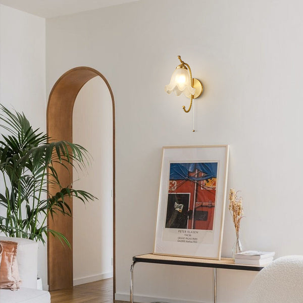 French retro lily of the valley flower wall lamp