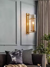 All copper glass bedroom wall light