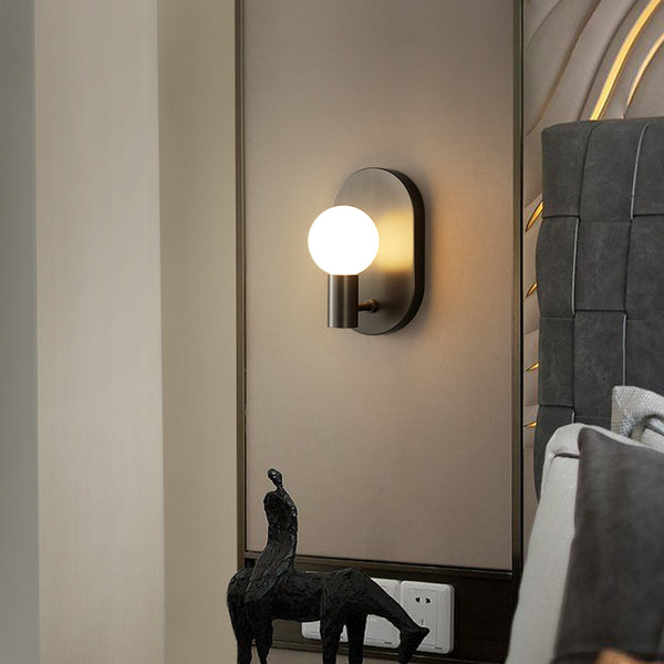 Nordic copper glass corridor wall lamp