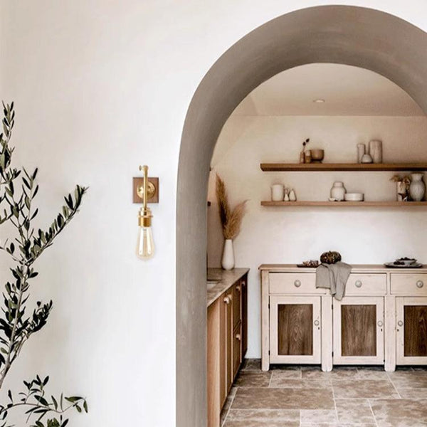 Japanese style vintage brass wall lamp