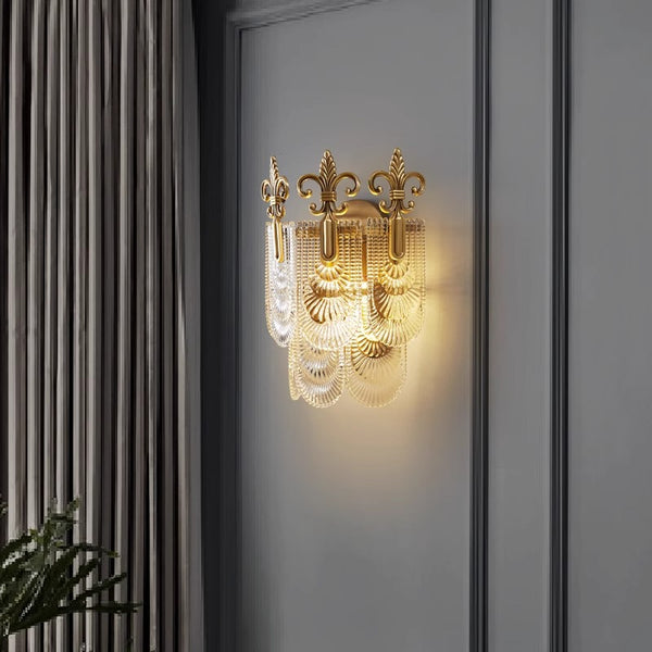 French creative glass aisle wall lamp