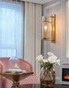 All copper glass bedroom wall light