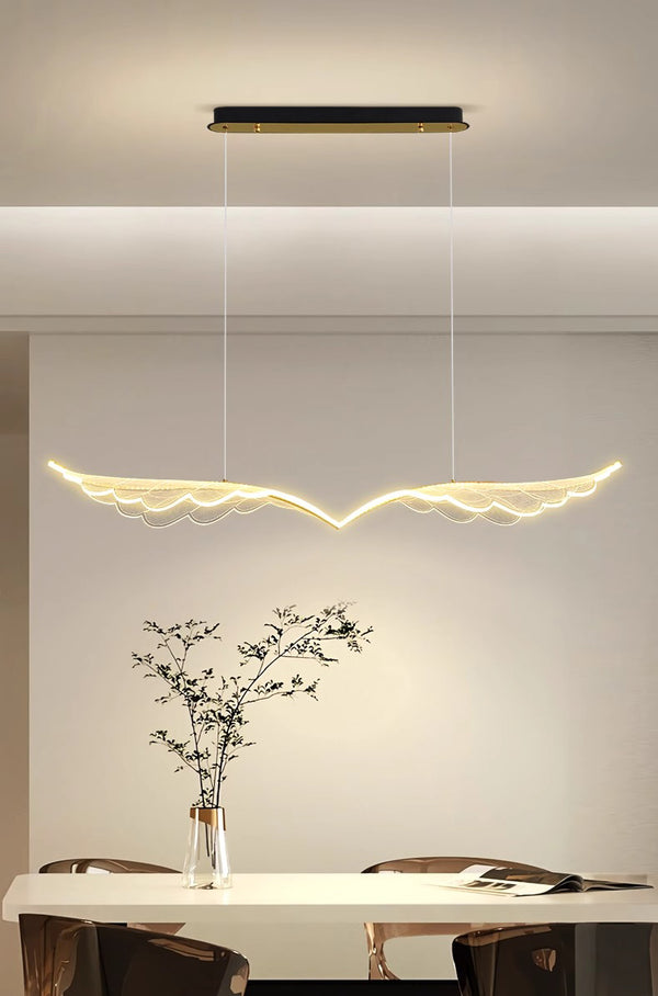 Nordic long strip creative wings led dining chandelier