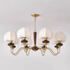 French solid wood fabric chandelier