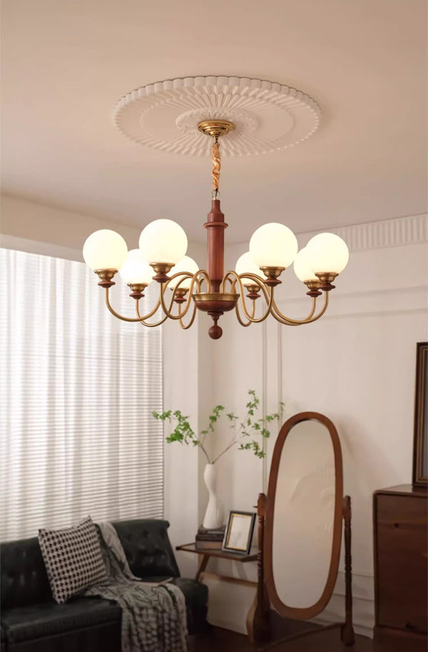 Vintage solid wood magic beans chandelier