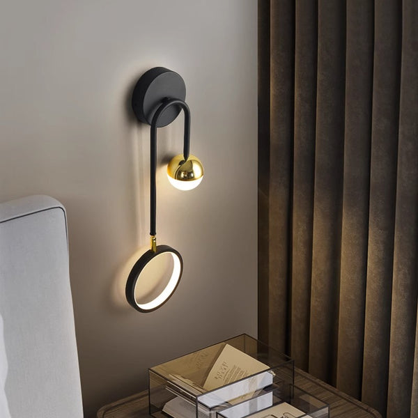 Applique murale LED minimaliste à double tête pour chambre à coucher