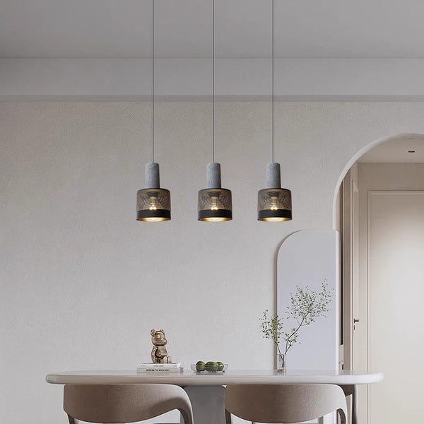 Lustre rétro à tête unique en ciment