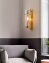 All copper glass bedroom wall light