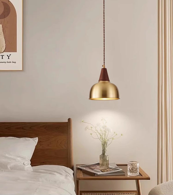 All copper walnut dining chandelier
