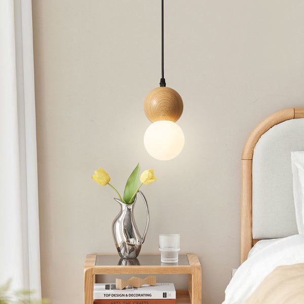 Kronleuchter aus Holzwindkürbis im japanischen Stil