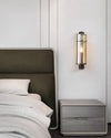 All copper glass bedroom wall light
