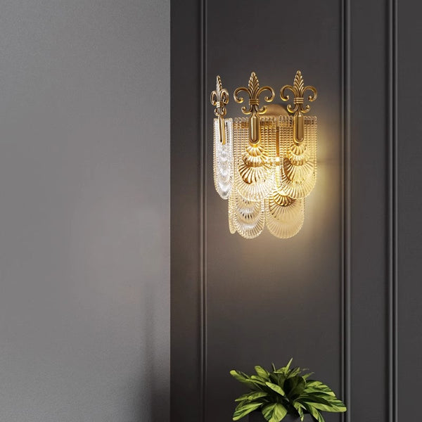French creative glass aisle wall lamp