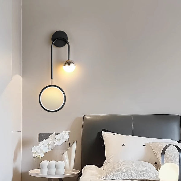 Applique murale LED minimaliste à double tête pour chambre à coucher