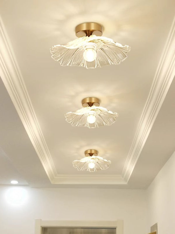 Retro lotus leaf ceiling lamp