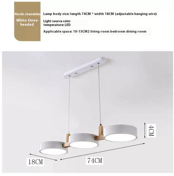 Lustre à trois têtes couleur macaron