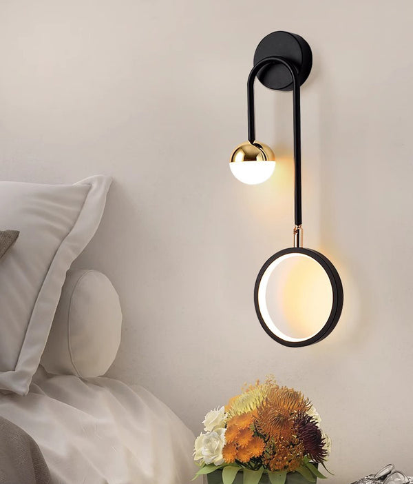 Applique murale LED minimaliste à double tête pour chambre à coucher