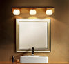 Solid wood bathroom wall light