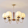 French solid wood fabric chandelier