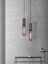 Lustre rétro à tête unique en ciment