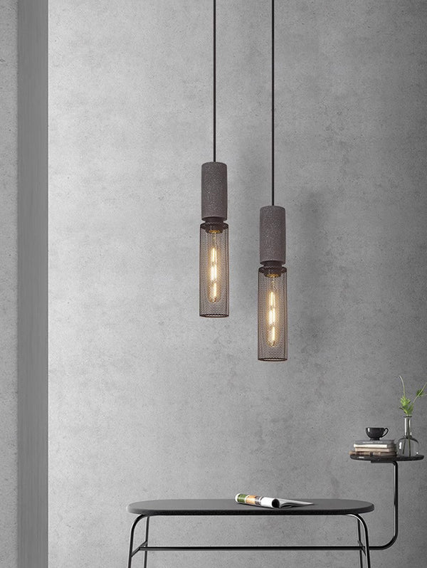 Lustre rétro à tête unique en ciment