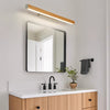 Applique murale miroir à LED en bois massif de style bûche