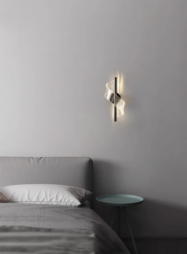 All copper spiral led wall light