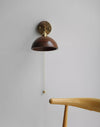 Walnut all copper wall lamp