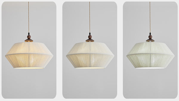 Lustre en corde de coton et tissu de style rétro