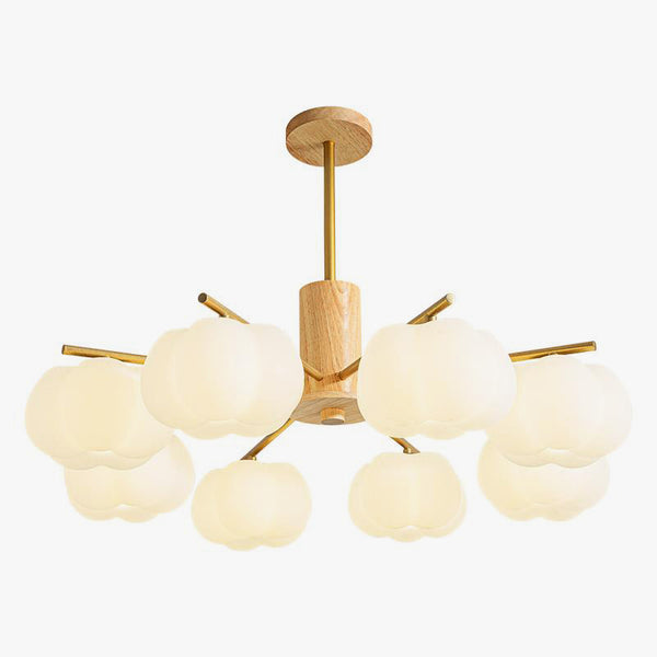Rubber Wood Pumpkin Chandelier