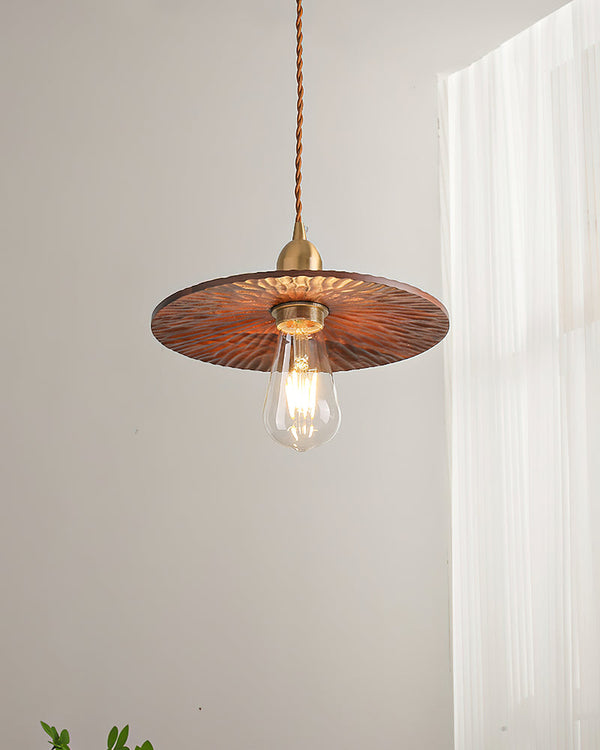 Black walnut single head chandelier
