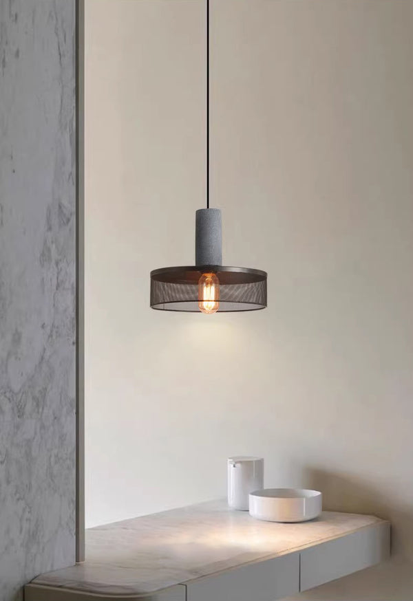 Lustre rétro à tête unique en ciment