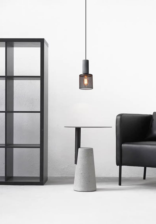 Lustre rétro à tête unique en ciment