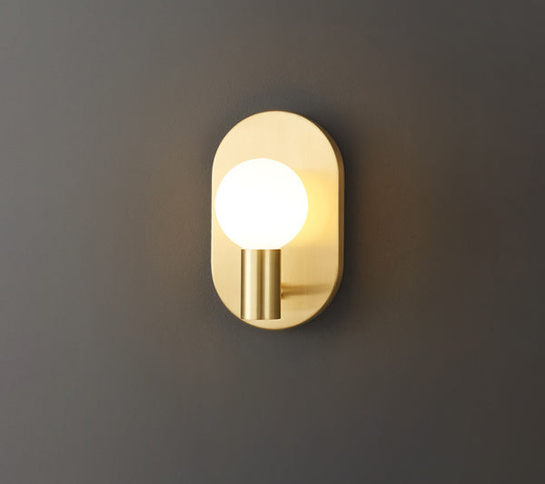 Nordic copper glass corridor wall lamp