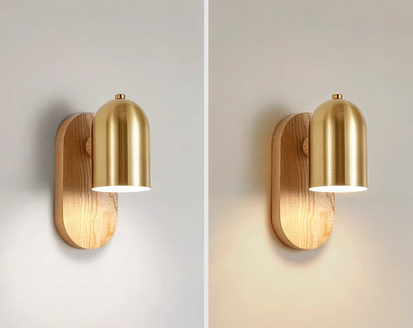 Wandlampe aus Massivholz im mittelalterlichen Stil