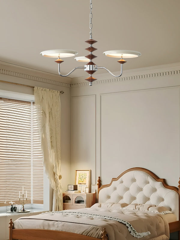 French medieval style flying saucer chandelier