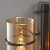 All copper glass bedroom wall light