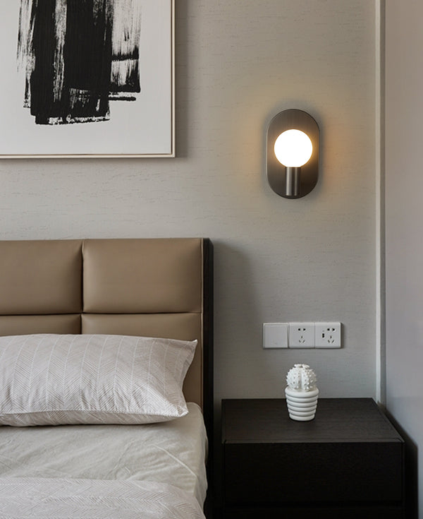 Nordic copper glass corridor wall lamp