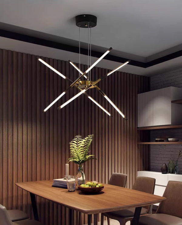 Geometric line LED chandelier