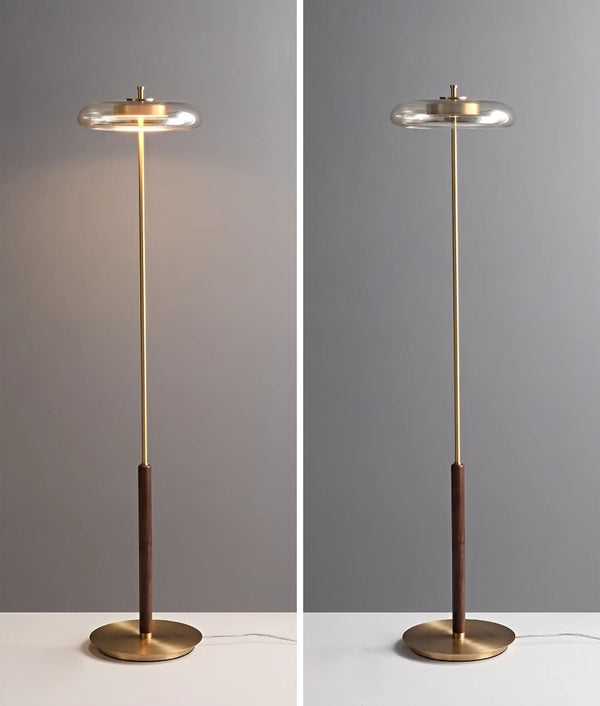 American retro solid wood floor lamp