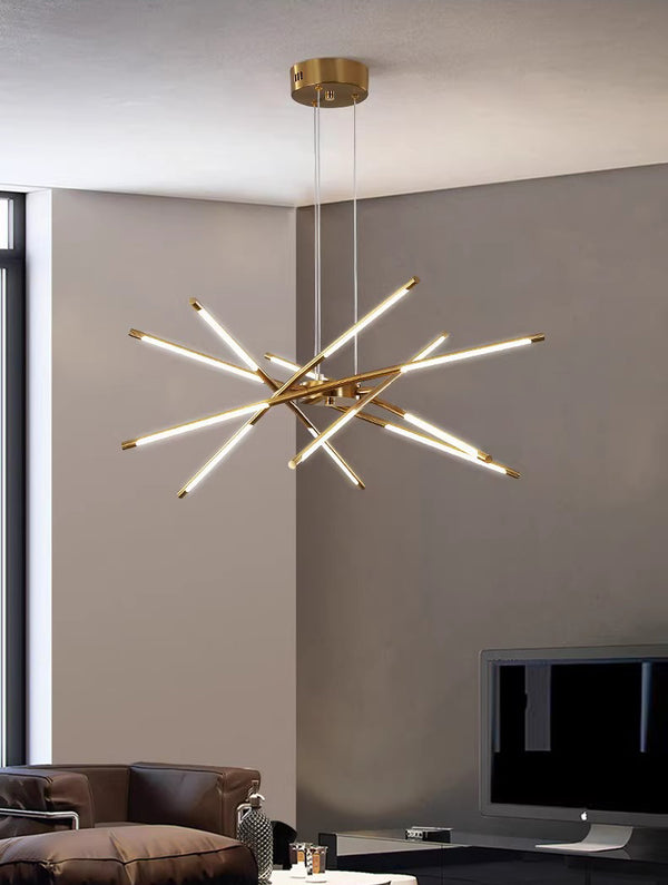 Geometric line LED chandelier