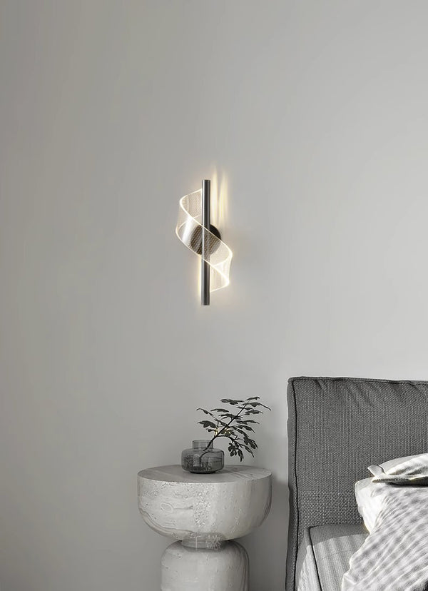 All copper spiral led wall light