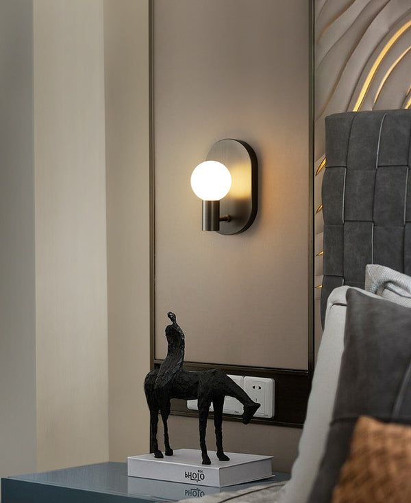 Nordic copper glass corridor wall lamp